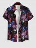 Halloween Tropical Leaf Ghost Print Plus Size Matching Outfit For Couples -  