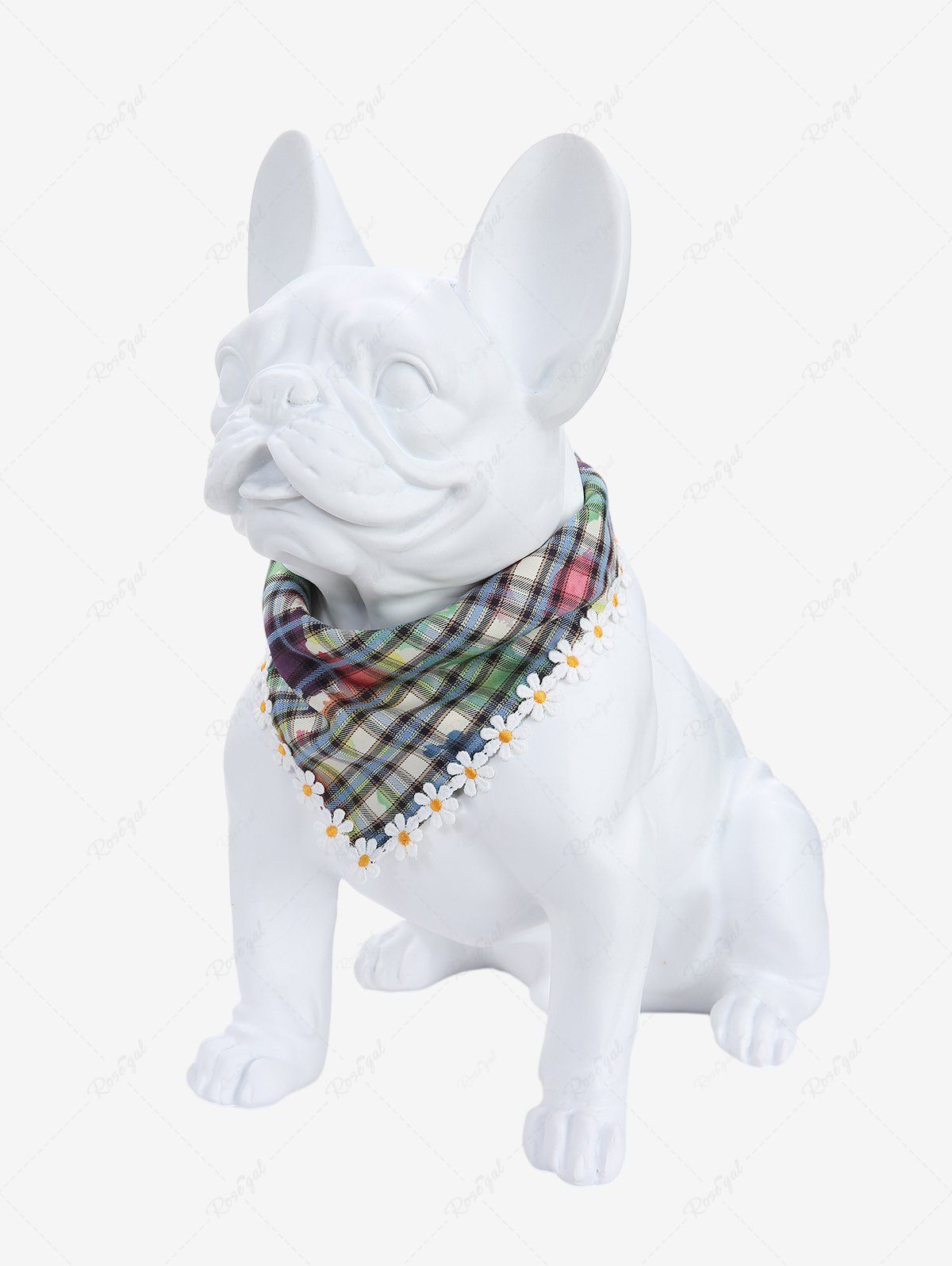 Latest Pet's Floral Trim Watercolor Plaid Print Bandana Bibs  