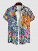 Colorful Ombre Vintage Floral Moon Sun Print Plus Size Matching Set For Couples -  