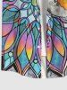 Colorful Ombre Vintage Floral Moon Sun Print Plus Size Matching Set For Couples -  