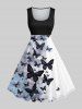 Ombre Ink Painting Butterfly Print Plus Size Matching Set For Couples -  