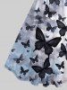 Ombre Ink Painting Butterfly Print Plus Size Matching Set For Couples -  
