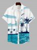 Seascape Coconut Tree Seagull Cloud Tropical Print Plus Size Matching Hawaii Beach Outfit For Couples -  