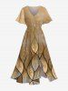 Tenue Grande Taille Ombre à Imprimé Fleurs Brillantes - café 