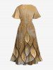 Tenue Grande Taille Ombre à Imprimé Fleurs Brillantes - café 