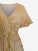Tenue Grande Taille Ombre à Imprimé Fleurs Brillantes - café 