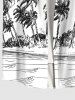 Plus Size Coconut Tree Sea Wind Colorblock Print Buttons Pocket Hawaii Shirt For Men -  