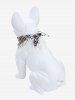Pet's Floral Trim Watercolor Plaid Print Bandana Bibs -  