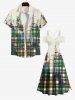 Plus Size Cold Shoulder Tie Dye Ombre Watercolor Plaid Print Crisscross A Line Maxi Dress -  