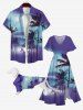 Pet's Tropical Coconut Tree Ombre Colorblock Print Shirt -  