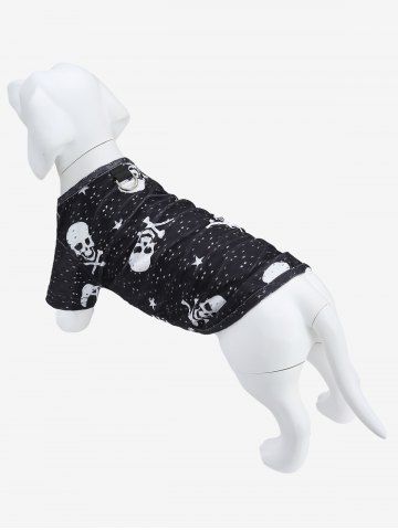 Skulls Star Print Surplice Ruched Eyelash Lace Trim Tank Top and Studded Pants Dog and Owner Matching Outfits
