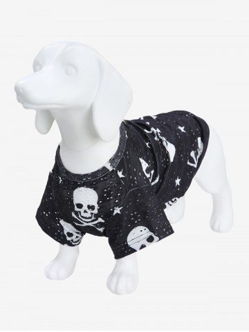 Skulls Star Print Surplice Ruched Eyelash Lace Trim Tank Top and Studded Pants Dog and Owner Matching Outfits