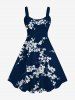 Plum Bossom Flower Branch Print Plus Size Matching Outfit For Couples -  