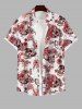 Skull Floral Striped Print Plus Size Matching Set For Couples -  