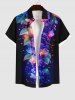 Colorful Flowers Leaf Galaxy Glitter 3D Print Plus Size Matching Outfit For Couples -  