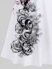 Ink Painting Rose Flower Tree Branch Print Plus Size Matching Set For Couples -  