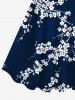 Plus Size Plum Bossom Flower Branch Print Tank Dress -  