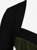 Plus Size Sweetheart Neck Two Tone Cable Knit Sweater Dress -  