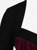 Plus Size Sweetheart Neck Two Tone Cable Knit Sweater Dress -  