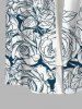 Chemise Rose Feuille Fleur Imprimées en Blocs de Couleurs avec Poche de Grande Taille avec Boutons - Blanc L
