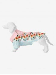 Pet's Flowers Leaf Colorblock Ombre Print Hawaii Shirt -  