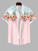 Flowers Leaf Print Buttons Pocket Hawaii Dog and Owner Matching Outfits -  