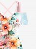 Flowers Leaf Print Buttons Pocket Hawaii Dog and Owner Matching Outfits -  
