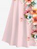 Flowers Leaf Print Buttons Pocket Hawaii Dog and Owner Matching Outfits -  