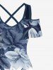 Tenue Ombrée Feuille D'Hibiscus et Fleur Imprimés de Grande Taille pour Couples - Multi-A 