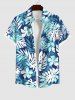 Tropical Leaf Flowers Print Plus Size Matching Hawaii Beach Outfit For Couples -  