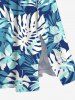 Tropical Leaf Flowers Print Plus Size Matching Hawaii Beach Outfit For Couples -  