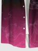 Plus Size Smoking Dip Dye Print Ombre Button Pocket Shirt For Men -  