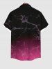Plus Size Smoking Dip Dye Print Ombre Button Pocket Shirt For Men -  
