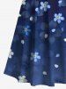 Plus Size Cold Shoulder Cherry Blossoms Floral Print Hawaii Ombre Crisscross A Line Maxi Dress -  