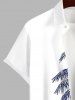 Chemise Imprimé Cocotier Hawaiien avec Poches Grande Taille pour Homme - Blanc 2XL