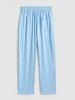 Men's Casual Floral Jacquard Textured Slant Pockets Drawstring Straight Leg Pants -  