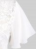 Ruched Bust Ombre Tie Dye Print Layered Dress and Lace Bolero Jacket Plus Size Outfit -  