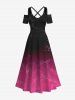 Smoking Dip Dye Print Plus Size Matching Set For Couples -  