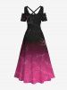 Smoking Dip Dye Print Plus Size Matching Set For Couples -  