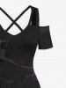 Smoking Dip Dye Print Plus Size Matching Set For Couples -  