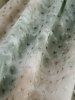 Plus Size Floral Applique Tied Tassel Ruched Ruffles Tie Dye Ombre Swiss Dot Blouse -  