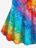 Plus Size Rainbow Colorblock Colorful Butterfly Print T-shirt -  