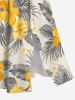 Plus Size Tropical Leaf Hibiscus Flowers Print Hawaii Split Midi Dress -  