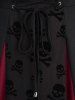 Gothic Halloween Plus Size Grommets Lace-up Skulls Flocking Mesh Patchwork Ruffles Flare Sleeve Medieval Renaissance Dress -  