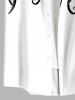 Cold Shoulder Octopus Two Tone Print Plus Size Matching Dress and Shirt For Couples -  