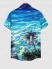 Chemise Boutonnée Imprimé Cocotier Hawaiien avec Poche Grande Taille pour Homme - Multi-A 2XL