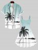 Plus Size Coconut Tree Seagull Sailboat Ombre Print Hawaii Tank Dress -  