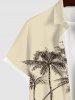 Chemise Décontractée Arbre Noix de Coco Imprimé avec Poche de Grande Taille pour Homme - café lumière L