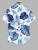 Chemise Feuille Crantée Feuille Tropicale Fleur Imprimées de Grande Taille avec Poche Cachée pour Homme - Multi-A 3XL