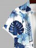 Chemise Feuille Crantée Feuille Tropicale Fleur Imprimées de Grande Taille avec Poche Cachée pour Homme - Multi-A 3XL